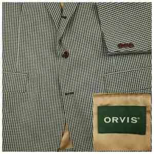 Orvis Sport Coat Mens 48R Ivy Style 3 Roll 2 Cotton Blend Travel Casual Gingham
